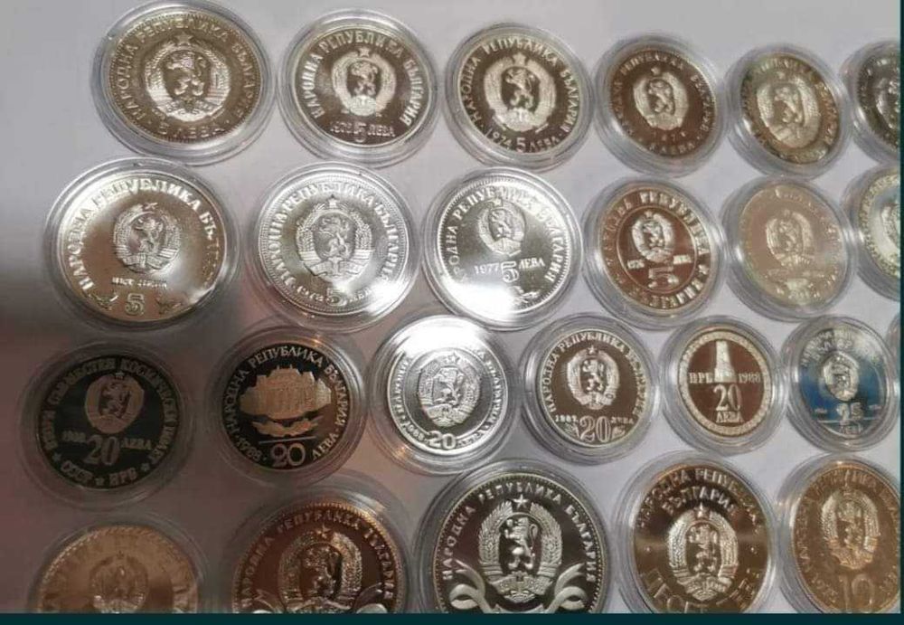 колекция български сребърни юбилейни монети БНБ