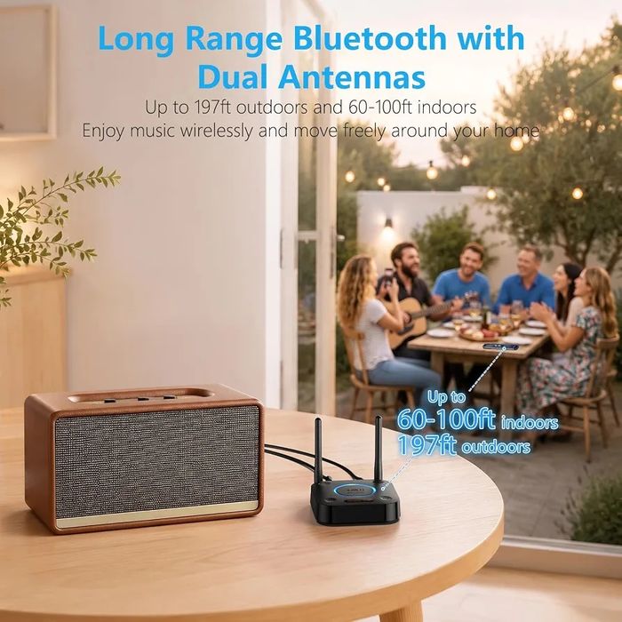 1Mii B06Pro Long Range Bluetooth Receiver, HiFi Wireless Audio Adapter