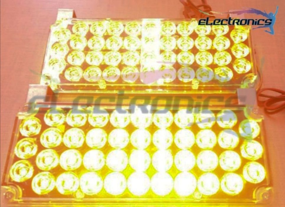 Сигнални аварийни 42 диода Жълти диодни лампи за вграждане в решетка гр ...