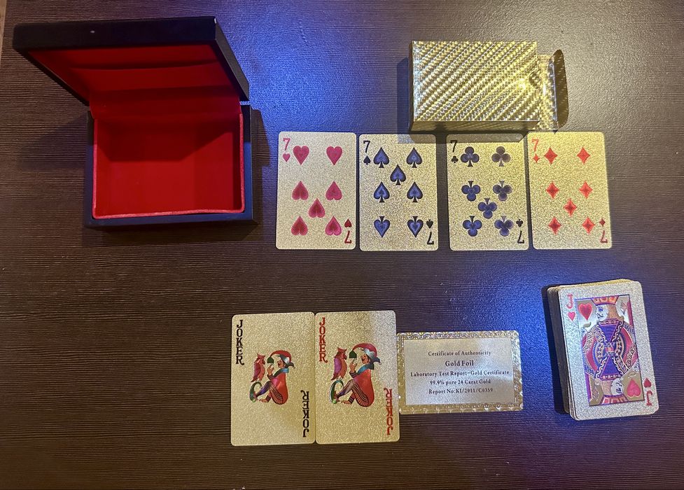 Set / trusa poker Argint & Lemn masiv