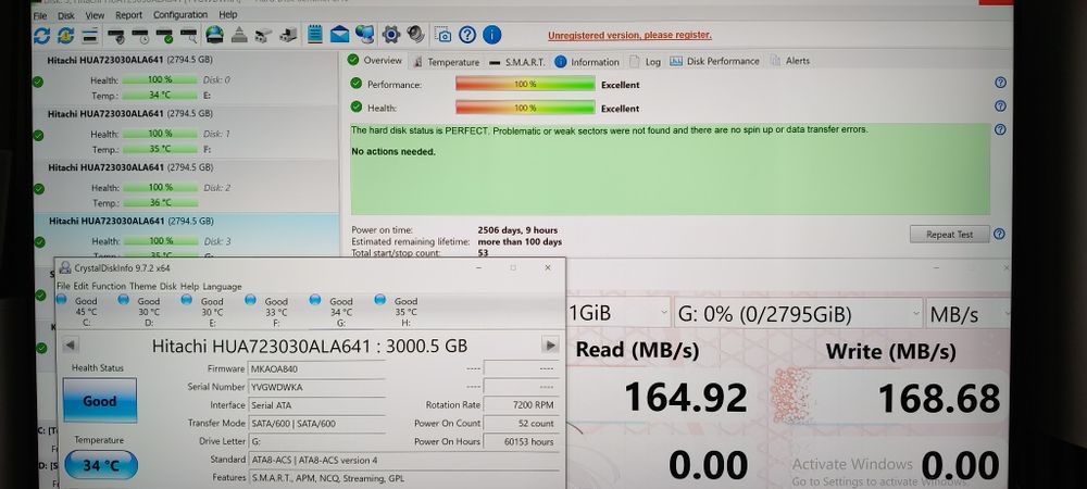 Set de 4buc  HDD HGST 3tb x4 buc  (12tb) 100% life