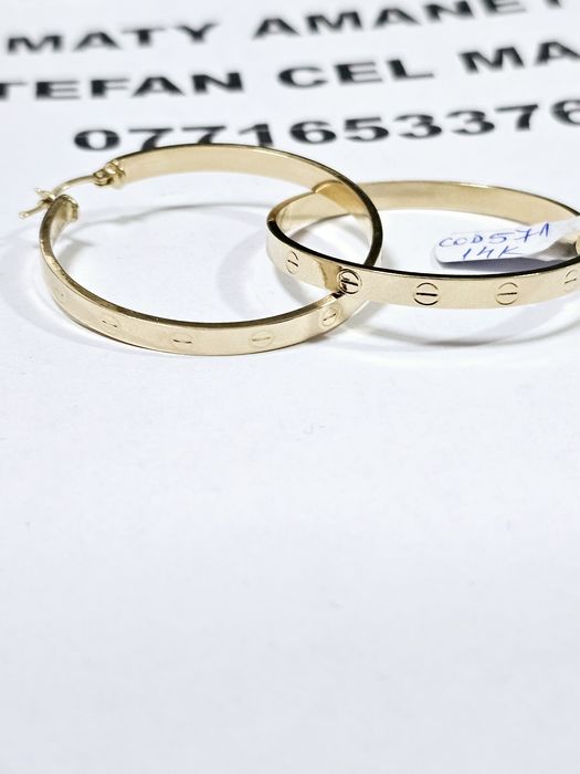 Vand cercei din aur 14 k 5 g cod 571