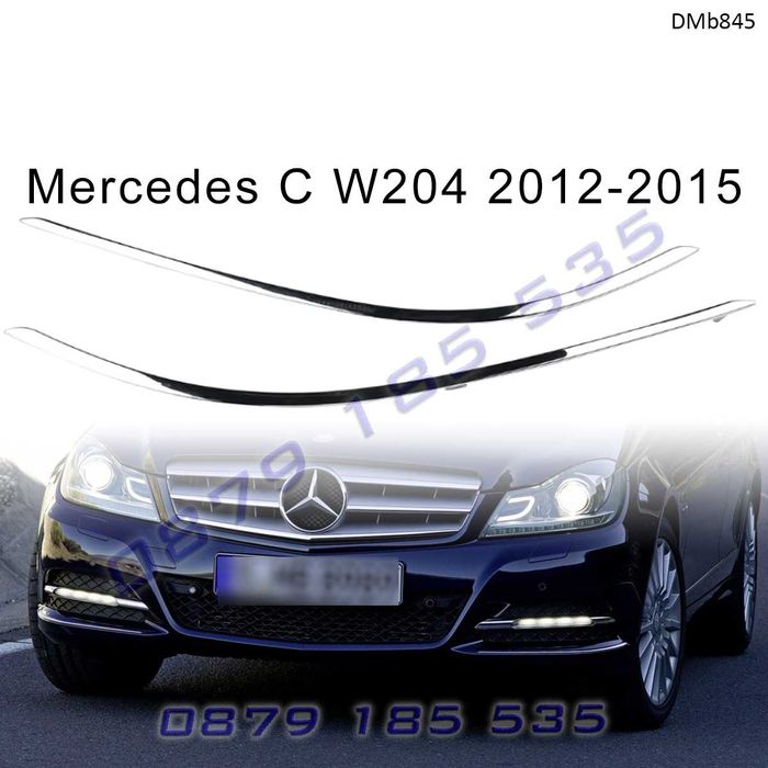 Хром лайсни предна броня Mercedes C W204 мерцедес ц класа части