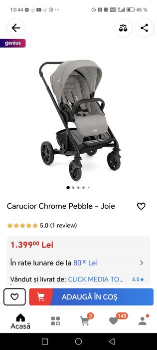 Carucior Joie Chrome Pebble