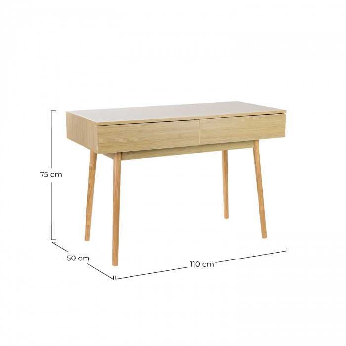 Vând birou minimalist Thinia Home, design modern scandinav, culoare stejar natur, în stare foarte bună.