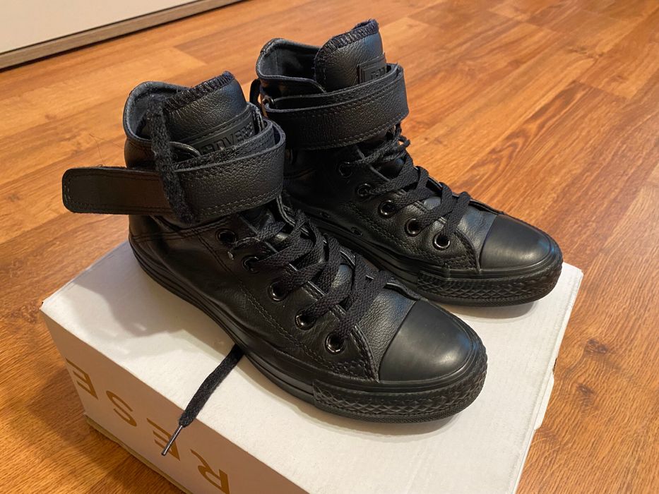 Tenesi Converse dama negri din piele naturala