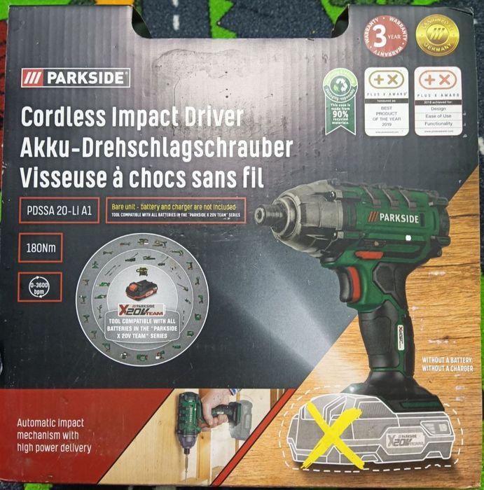 Parkside filetanta 20V bormasina percutie impact tangential cu baterie