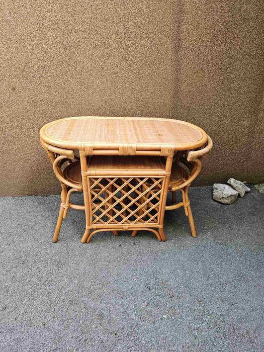 Уникален комплект от естествен бамбук и ратан