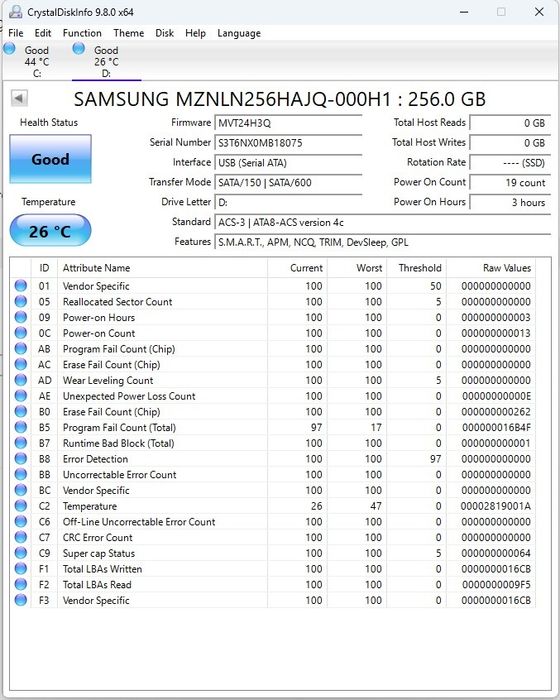 SSD m.2 Samsung 256GB (Sata) - нов