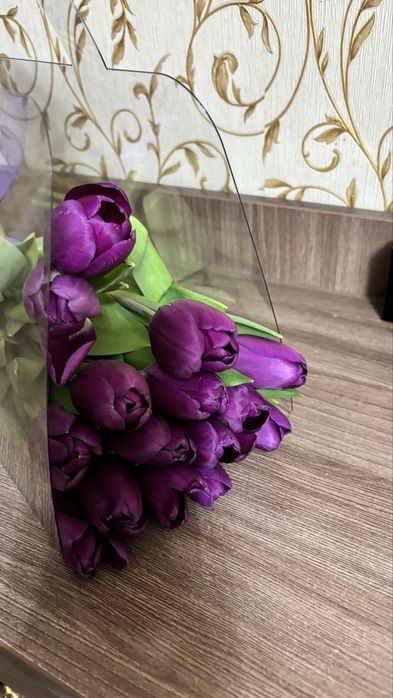 Тюльпаны 15 штук фиолетовые