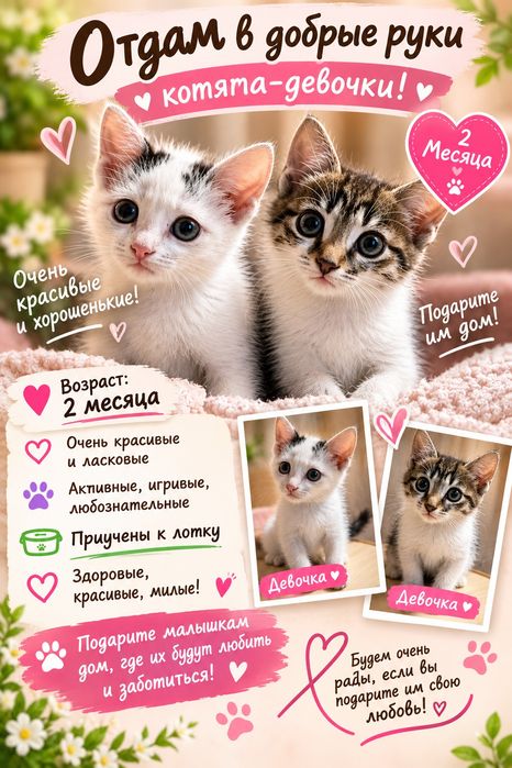 Отдам в добрые руки котят