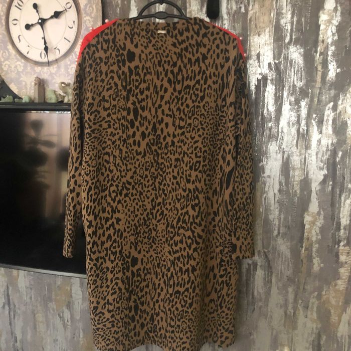 Rochie noua BSB imprimeu animal print, cu buzunare si perle_marime S
