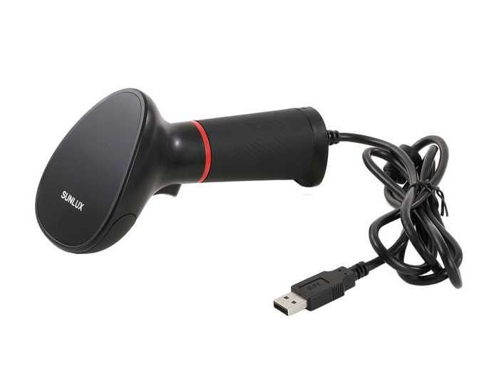 Scanner coduri de bare 1D-2D, cu fir si suport, nou, 1 an garantie