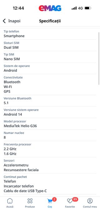 Telefon mobil TCL 501, 2GB RAM, 32GB, 4G, Prime Black