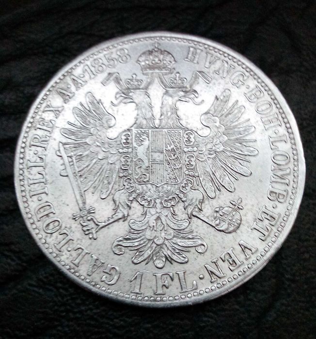 1 Флорин 1858 година Австроунгария , Франц Йосиф I сребро