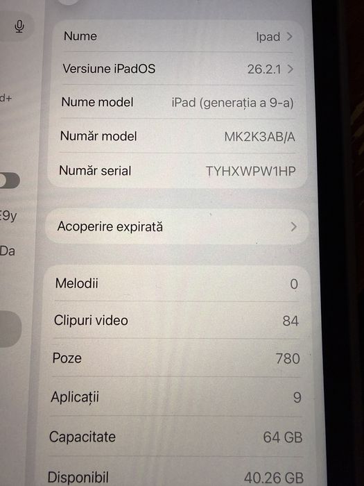 iPad 2022, 128 GB, gen 9, stare foarte bună