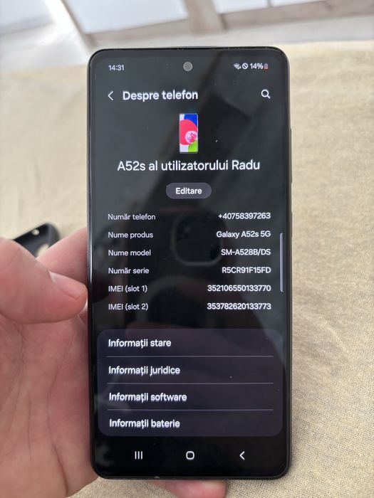 A52S, blocat pe retea si amprenta defecta