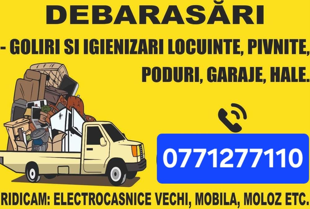 Debarasam apartamente, mobila veche, moloz