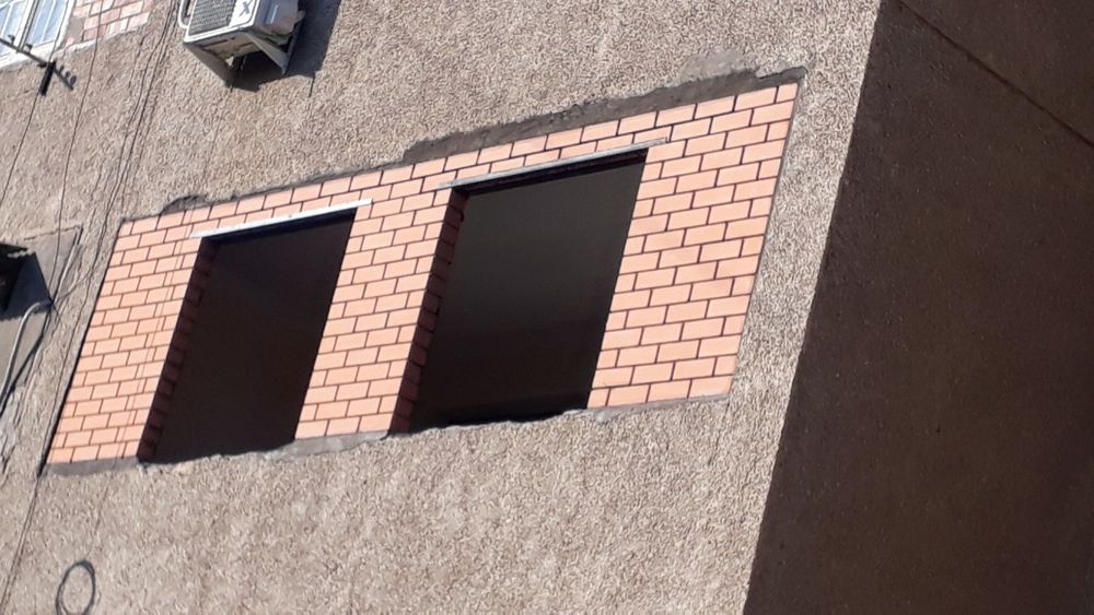 Кладка БАЛКОНА Кирпичом+Пластиковые  Рамы  Акфа и ЭКОПЕН За 4 дня !