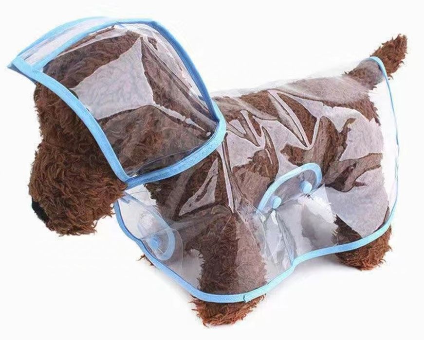 Голубой дождевик для собак или кошек маленьких пород