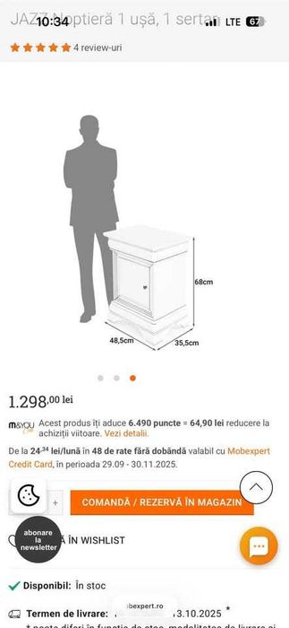 Set mobilier Mobexpert – model Jazz 2 (noptiere + comoda 4 sertare)