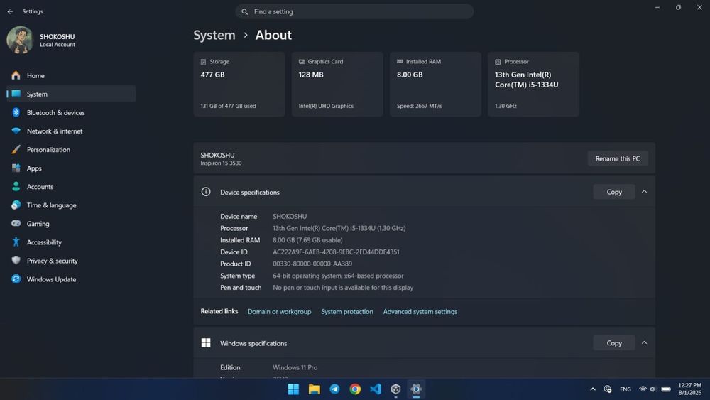 DELL yangi 2 oy ishlatilgan tamom