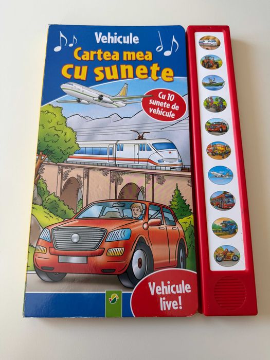 Carte cu sunete cu vehicule (pagini cartonate)