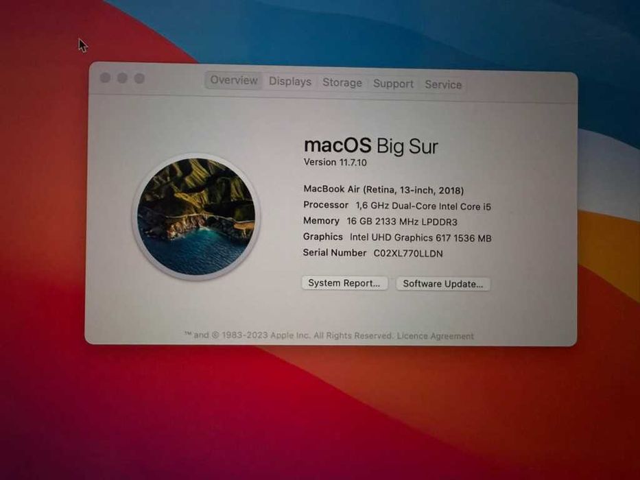 Apple MacBook Air Retina 13" 2018, 512GB SSD, 16GB Ram, 1.6GHz Core i5