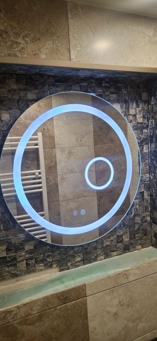 Vand oglinda rotunda cu led si dezaburire