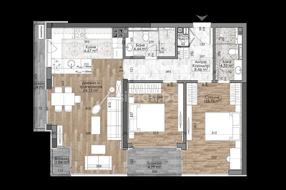 Продава се Тристаен апартамент в София, Манастирски ливади - 111 кв.м за 2283 €/кв.м - Снимка #4