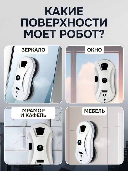 Робот мойщик окон с распылителем Cleanbot Ultraspray + набор салфеток