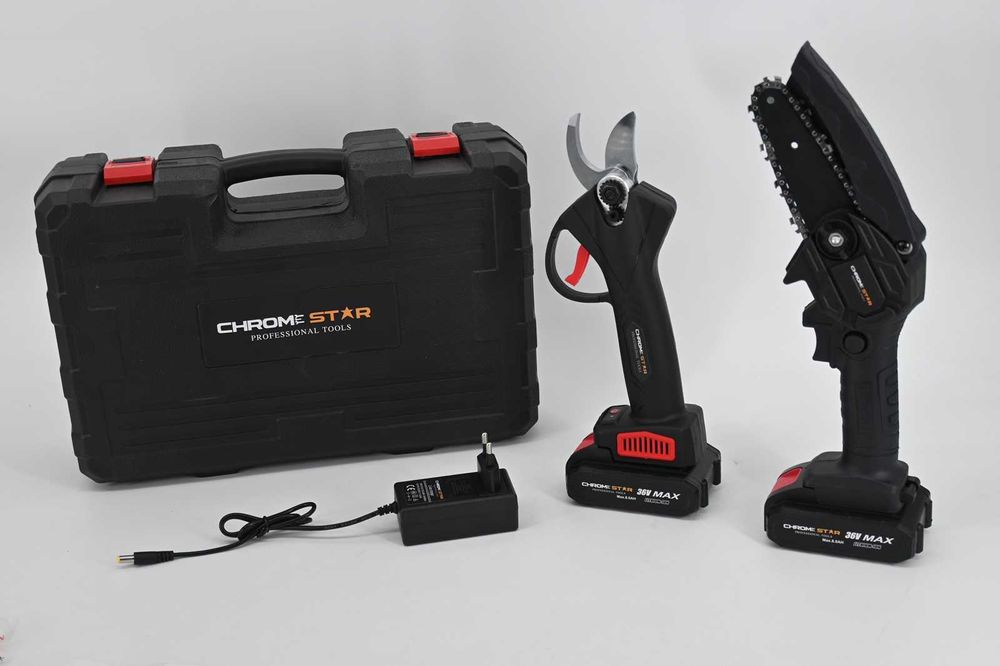 2в1 Акумулаторна Ножица+Резачка ChromeStar 36V 8Ah + 2ри нож за ножица