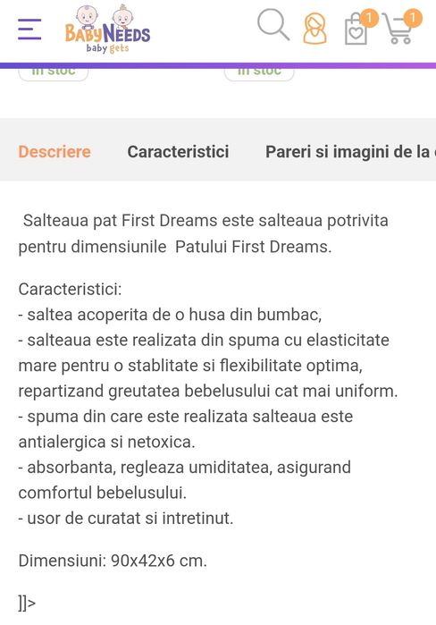 Saltea patut co-sleeping