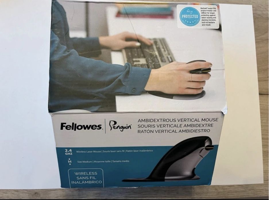 Mouse vertical ergonomic Fellowes Penguin Ambidextrous Vertical Mouse
