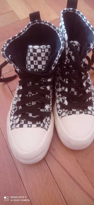 Кецове ZARA 38 черно бяло+ подарък чехли