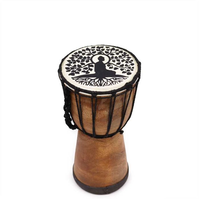 Toba Djembe din piele de capra, model Buddha, 25/13 cm