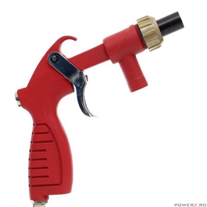 Pistol pentru sablat cu furtun care aspira nisipul direct din galeata,