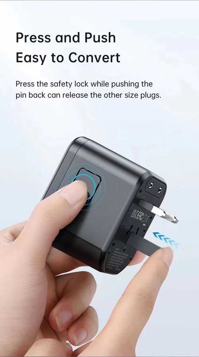 6в1 Универсален адаптер за пътуване UK, US, EU | 2 USB A + USB C