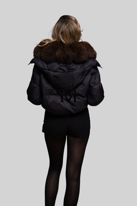 Geaca scurta cu Blana Naturala si manusi