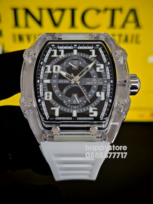 INVICTA Cyclone white/silver 49 mm, Инвикта нов ръчен часовник