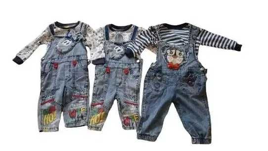 Salopete blugi cu tricou bebelusi 9,12,18 luni