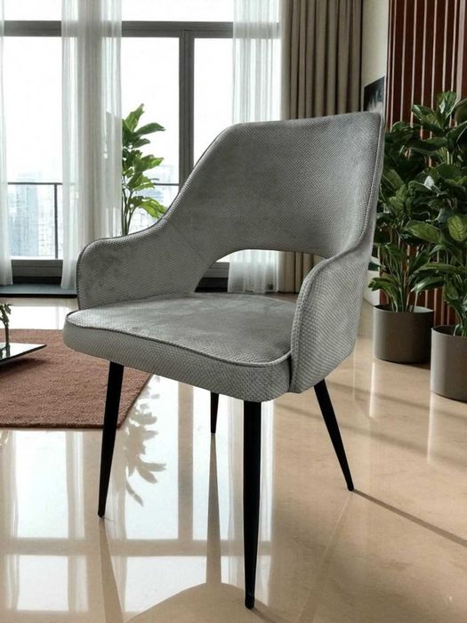 Трапезен стол Каво сива дамаска