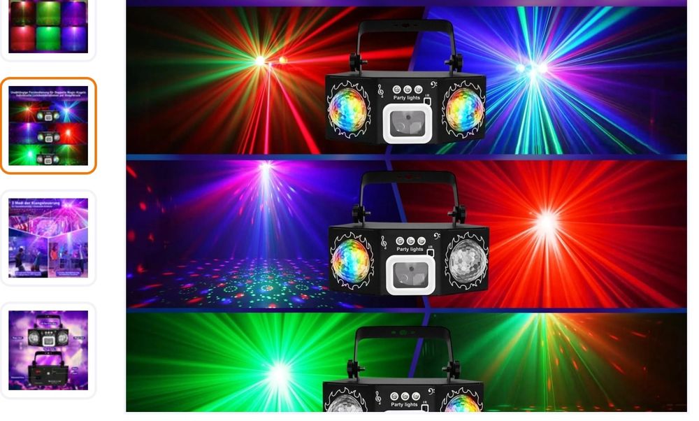 Lumină Disco Vicalo Dual Balls–Nouă,RGB,Stroboscop,Activare pe Muzică