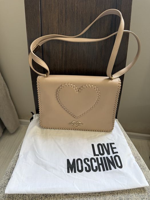 Бежова чанта Love Moschino