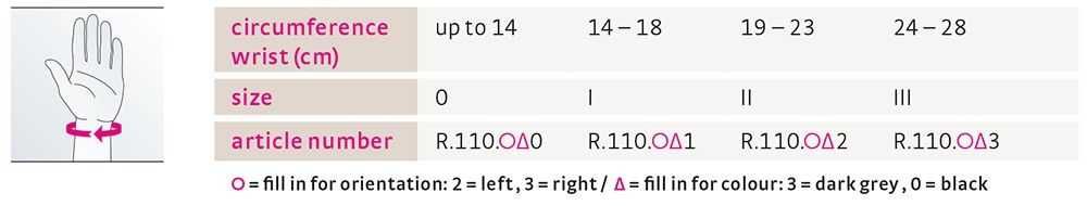 Шина за китка Манумед - лява ръка