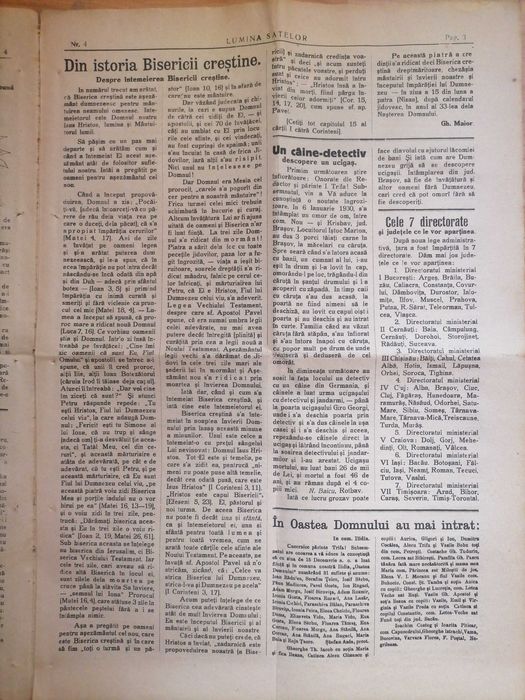 Ziar vechi colectie Lumina Satelor, Oastea Domnului 1930 Iosif Trifa