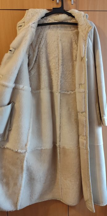 Palton din piele si blana de miel