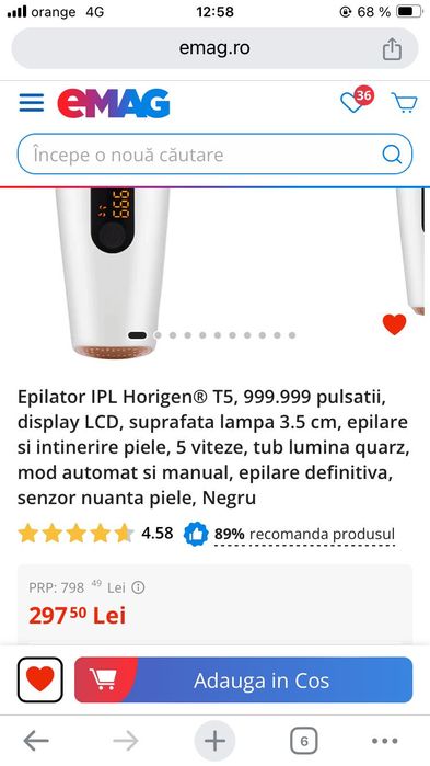 Epilator IPL pulsații