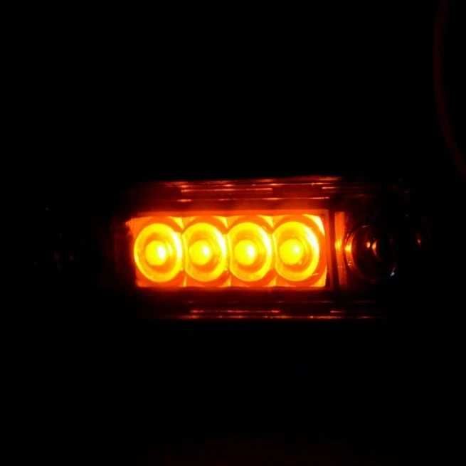 1бр. LED ЛЕД габарит ОПУШЕН SMOKED с 4 диода, 12-24V , 3 цвята