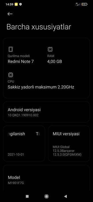 Xiomi Redmi not 7